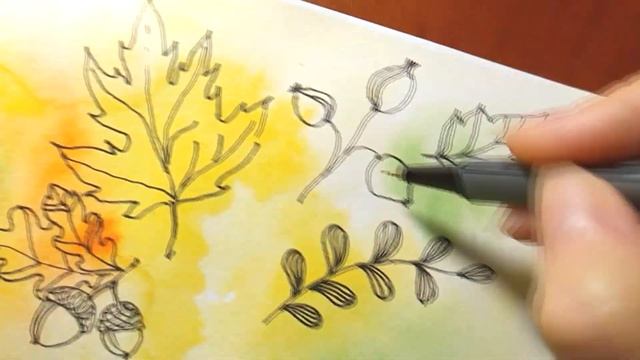 Осенние рисунки/Осенние идеи для дневника или скетч-бука/autumn doodles смотреть онлайн