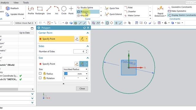 NX 12.0 Tutorial Tamil 10 : Polygon | Sketch | NX | Unigraphics смотреть онлайн