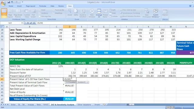 Discounted Cash Flow Valuation in Excel Explained | Step-By-Step Video on DCF Calculation in Excel смотреть онлайн