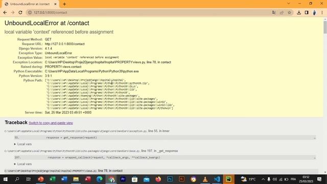 error in django: local variable 'context' referenced before assignment смотреть онлайн
