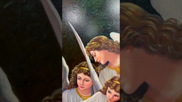 Картина маслом на холсте «Мадонна и ангелы» 120х80 смотреть онлайн