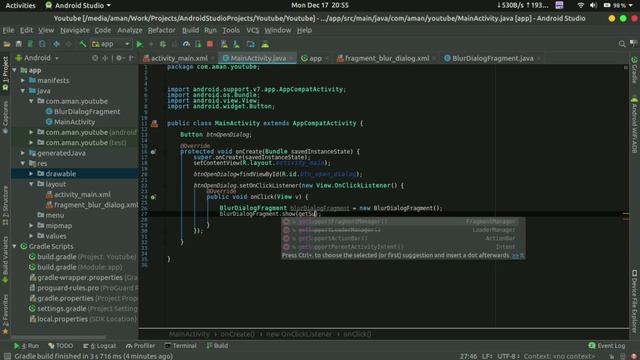 Android Blur Dialogue Fragment- Android Studio Tutorial смотреть онлайн