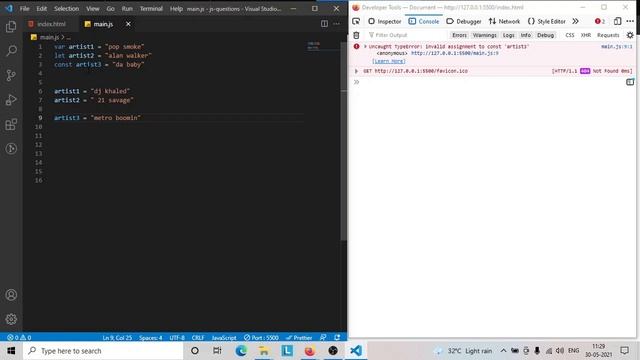 javascript let vs var vs const смотреть онлайн