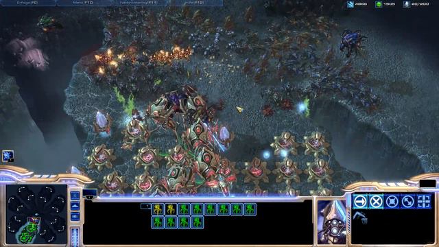 Starcraft 2 Gameplay Giant Mass Army Attack 1v7 - Coloss 1080p Ultra UNITS смотреть онлайн