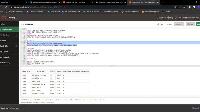 Data Models in Database Systems Practical-1 (Oracle Live SQL OLYM data Schema) смотреть онлайн