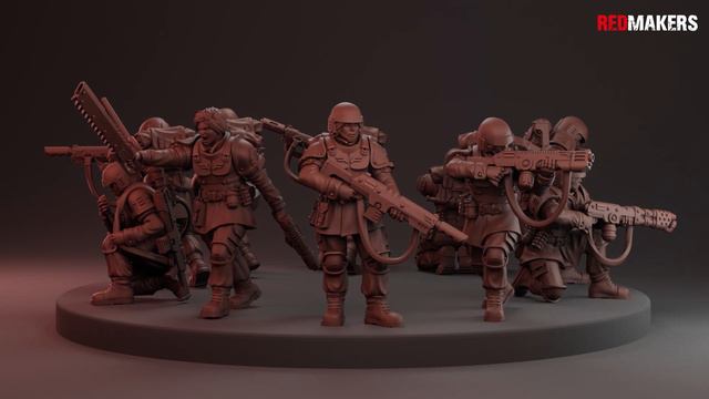 Shock Troops - Female Squad of the Imperial Force. Models for 3D printing. смотреть онлайн