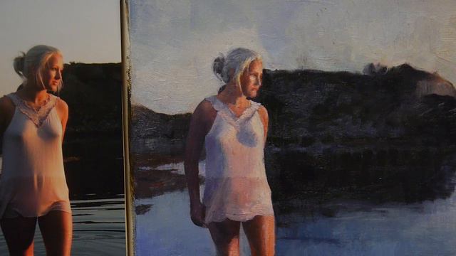 Landscape Oil Painting - How To Paint A Girl In Seascape From Photo - Artist Knut Andre Vikshåland