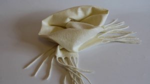 Шарф валяный из шерсти и натурального шелка, ручная работа, белый