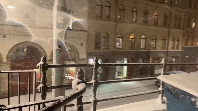Snowy Stockholm Walk In Charming Södermalm Area Mariatorget. Beautiful Sweden 4K Walking Tour
