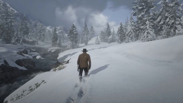 RED DEAD REDEMPTION 2 Walking Through the Snow | Winter Ambience смотреть онлайн