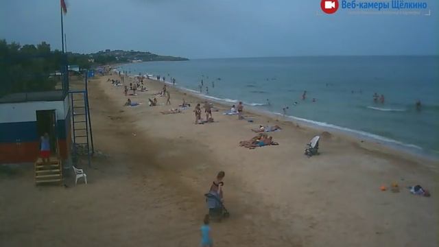 Пляж в Щёлкино, 15.08.2015 - time-lapse с камеры 1 смотреть онлайн