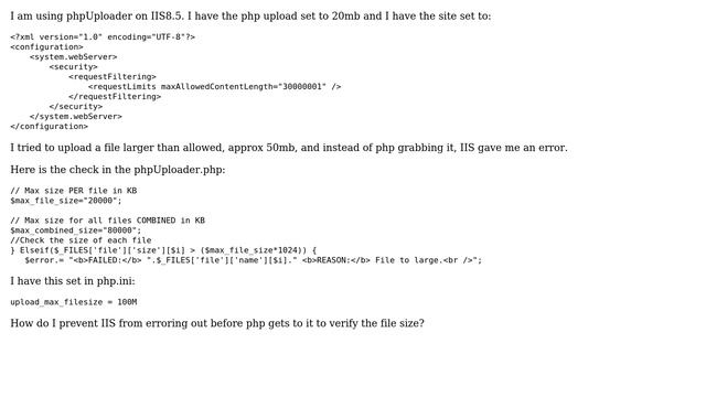 DevOps & SysAdmins: How to overcome IIS message exceeds the request content length in php? смотреть онлайн