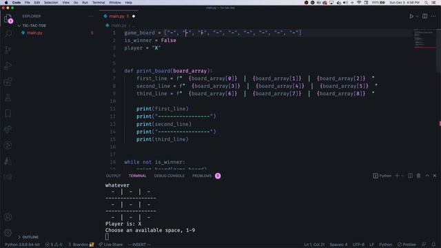 Create Tic-Tac-Toe with Python смотреть онлайн
