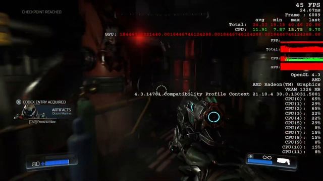 AMD Ryzen 5 5600G + VEGA 7, RAM 16 GB, Windows 11, DOOM 2016 Benchmark смотреть онлайн