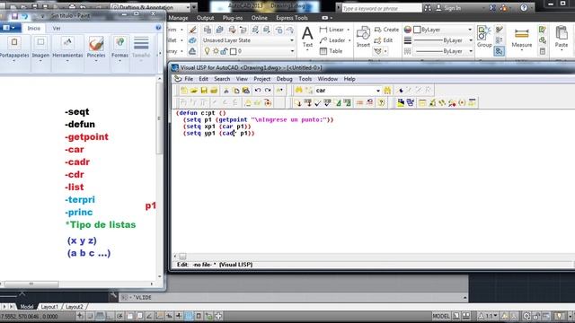Tutorial Visual Lisp - Autocad 0002: Crear lista y extracción de valores смотреть онлайн