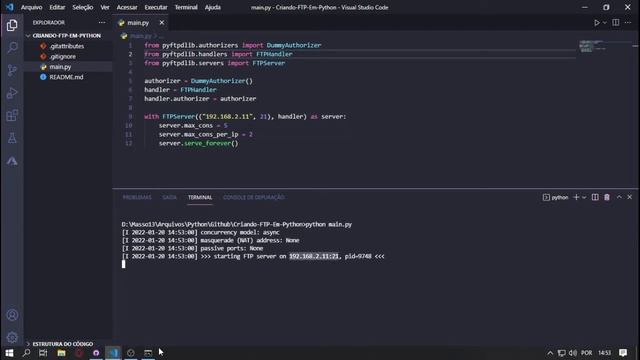 Criando um servidor FTP em Python - Programação смотреть онлайн