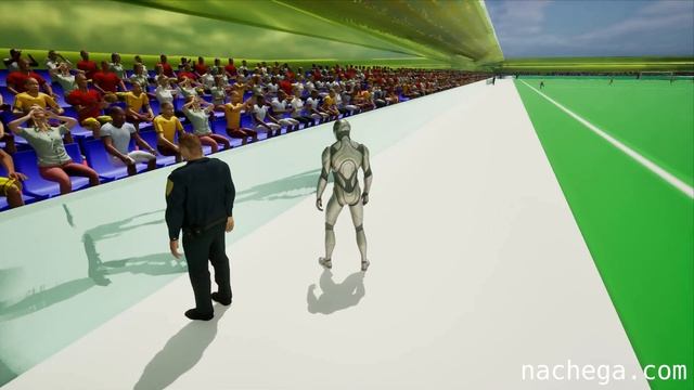 Football (Soccer) Practice At Crowded Stadium (Unreal Engine 5 UE5)