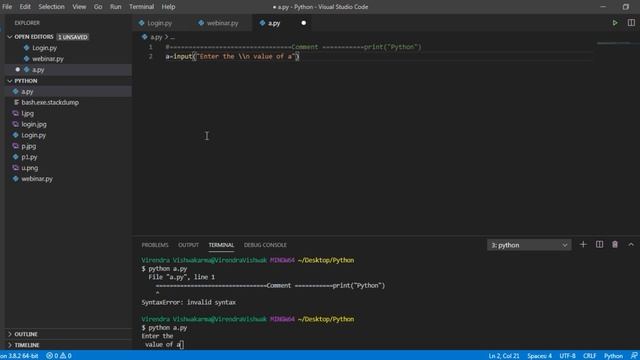 Python Basic to Advance Tutorial : 02 ( Escape Sequence, Comment in Python, Raw String, Input ) смотреть онлайн