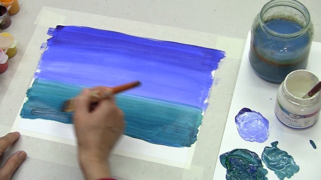 Мастер класс "Рисуем море" от художника РДК Зуевой Марины смотреть онлайн