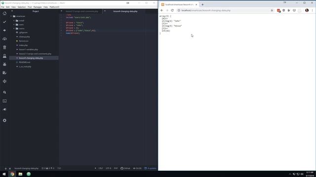 Learn PHP - Changing Data - Unit 2, Lesson 4 смотреть онлайн