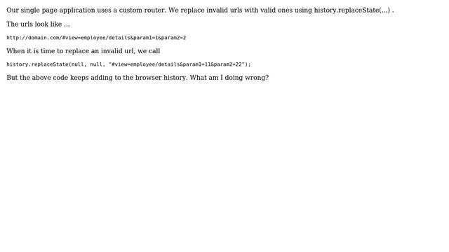 history.replaceState(...) adds a new entry in the history смотреть онлайн