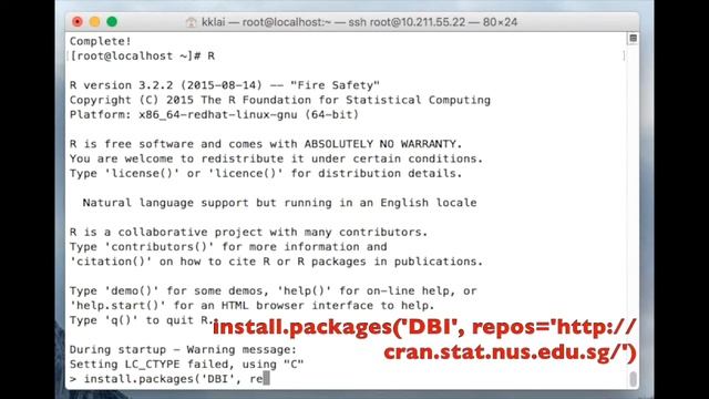 CentOS 6.7 x64 R Project Install RMySQL смотреть онлайн