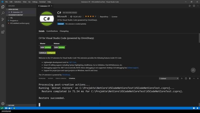 C# & .NET Core With VS Code Tutorial смотреть онлайн