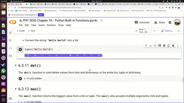 UNZA PHY 3032 Chapter 7A Python Builtin Functions 2021 смотреть онлайн