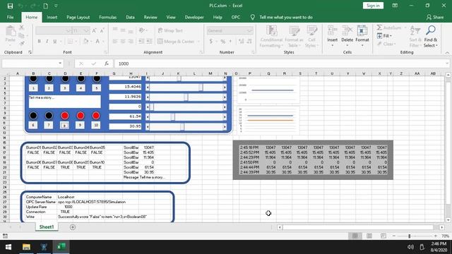 Simulate a PLC using OPC and Excel смотреть онлайн