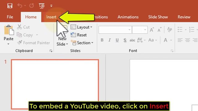 How to embed a YouTube video in a PowerPoint 2016 presentation - Tutorial смотреть онлайн