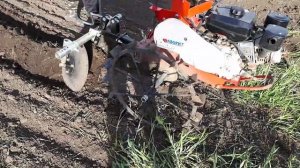 Посадка картофеля ДИСКОВЫМ ОКУЧНИКОМ 2020г. Дизельный мотоблок Фаворит