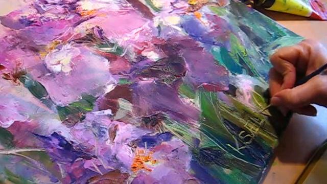 Как подписать собственную картину. Картина "Ирисы". Солнечный Берег. смотреть онлайн