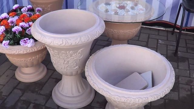 Вазоны из композитного мрамора. www.dekorvkamne.ru смотреть онлайн