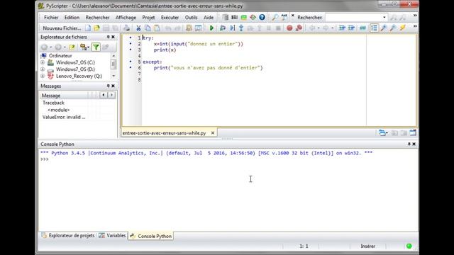 Programmation Python #7 - input et print ( entrée sortie ) смотреть онлайн
