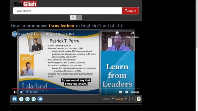 Learning English Via YouGlish Com - Lenient