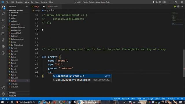 java script for in loops properties | Java script tutorials | смотреть онлайн