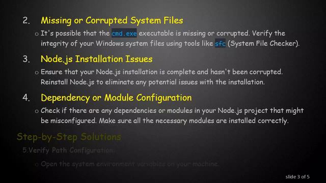 Troubleshooting Node.js Error: spawn C:\Windows\system32\cmd.exe; ENOENT смотреть онлайн