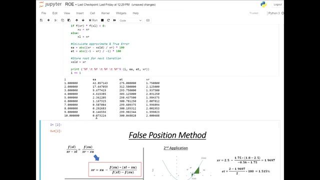 False Position - Python Code смотреть онлайн