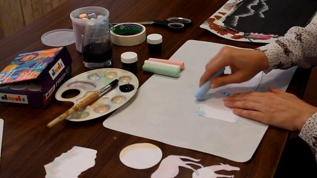 Мастер класс рисование пастелью по трафарету смотреть онлайн