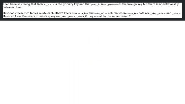Wordpress: Update query for wp_posts and wp_postmeta смотреть онлайн