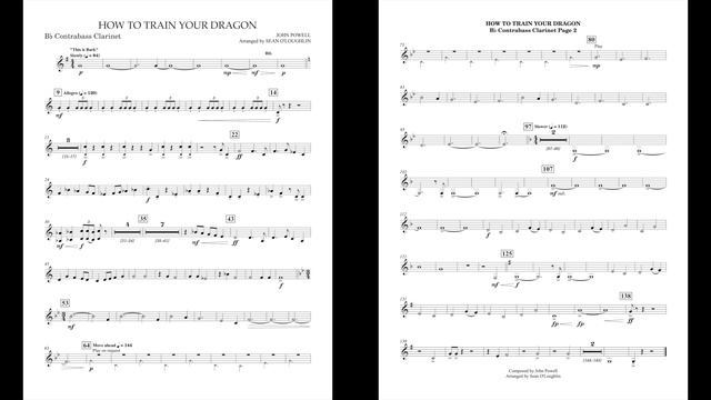 How To Train Your Dragon (Eb/Bb Contrabass Clarinet part) arr. by Sean O'Loughlin смотреть онлайн