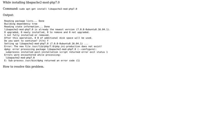 Ubuntu: Getting Errors while installing php on ubuntu16.04 смотреть онлайн