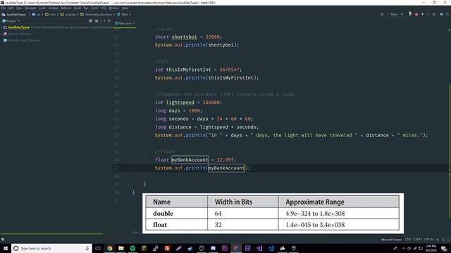 Java Tutorial Ep. 3 - Data Types смотреть онлайн