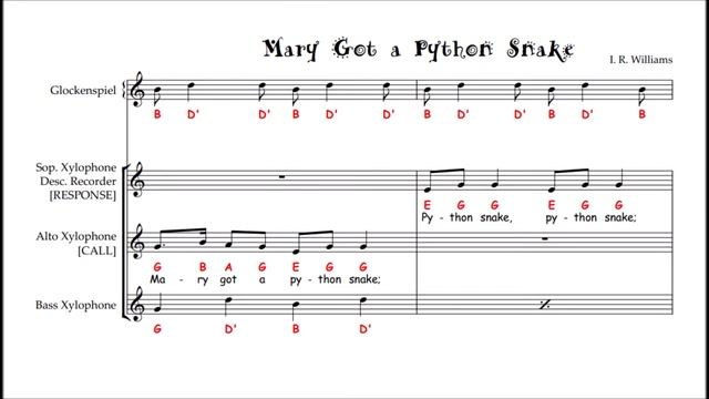 MARY GOT A PYTHON SNAKE Easy Call & Response BAG, GAB, EG, ED +Mary.. Little Lamb & Old MacDonald смотреть онлайн