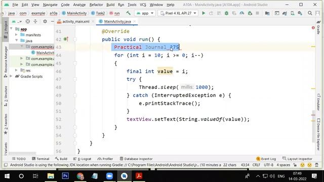 Practical 10 A & B : Threads & Handler смотреть онлайн