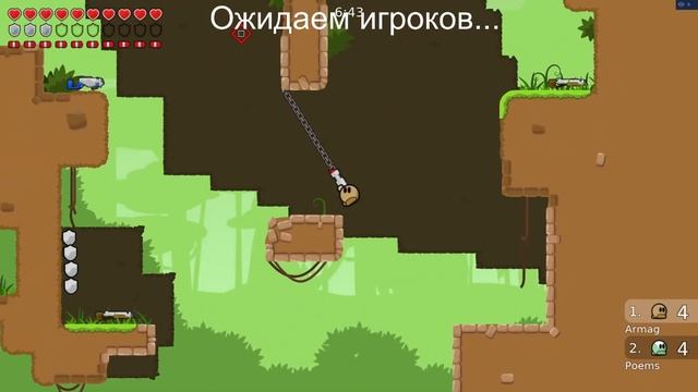 TeeWorlds // Обзор и игра с подписчиками / 2d платформер / По сети бесплатно смотреть онлайн
