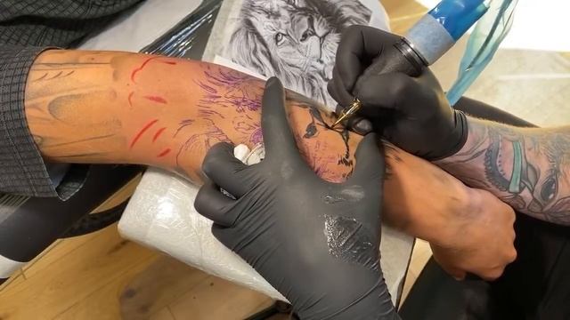 LIVE TATTOO: REALISTIC LION ?