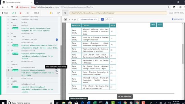 029 Handling Visible and invisible elements using Assertions in Cypress смотреть онлайн