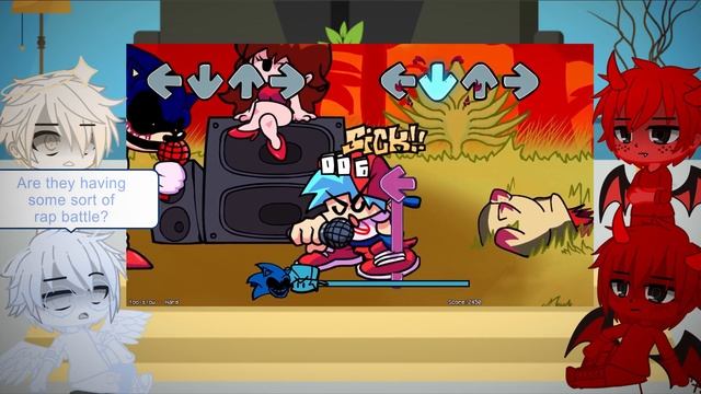 Angels and Demons react to vs. Sonic.exe 2.0 | Friday Nigh Funkin' | Gacha Club Reaction - Part 1 смотреть онлайн