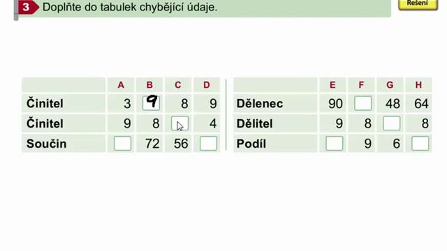 Násobení a dělení čísly 8,9 (opakování), Matýskova matematika 7. díl, strana 21, cvičení 3 смотреть онлайн